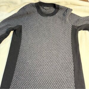 rag & bone Two-Tone Gray and Black Crewneck Sweater